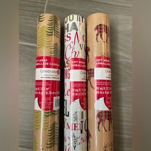 Christmas Gift Wrap Set - 3 new rolls